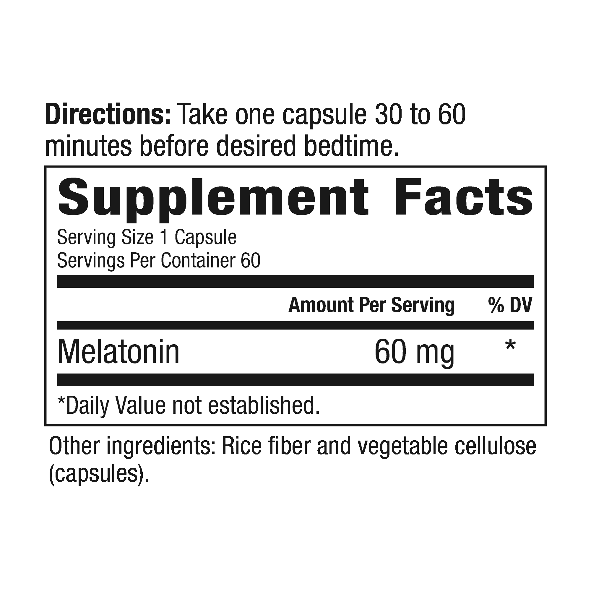 Melatonin Max 60mg High Dose Perfect Vitamin Products